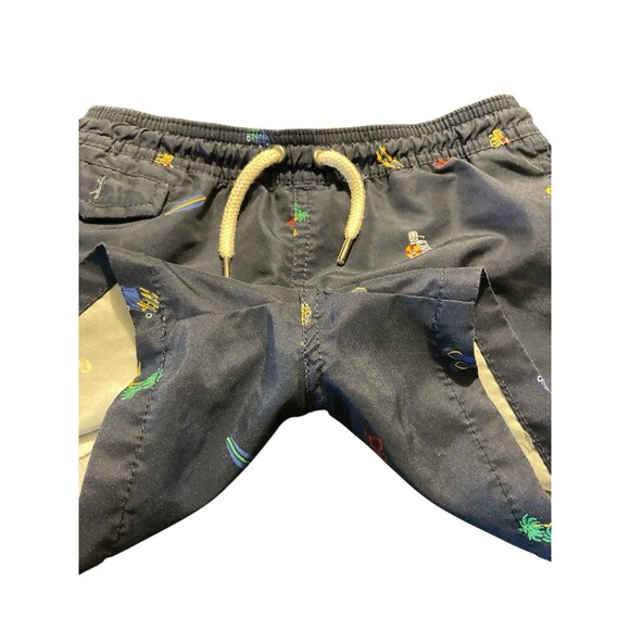Polo Ralph Lauren‎ Boys Swim Trunks 3T Blue Beach Print Mesh Lined Elastic Waist - Picture 7 of 8